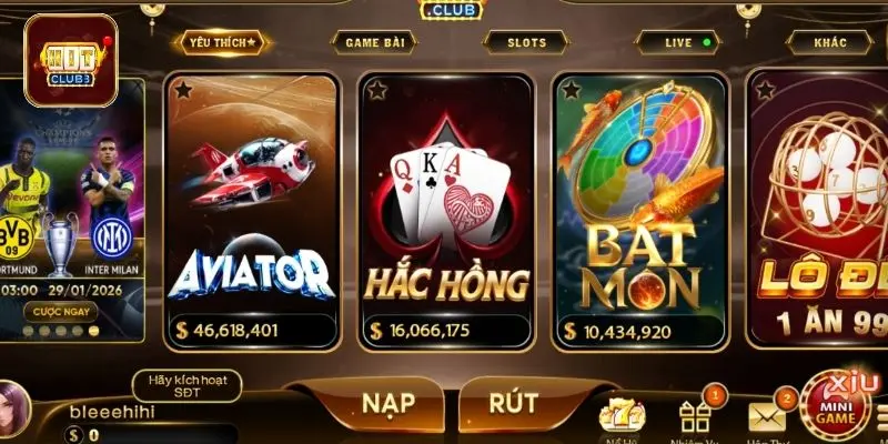 giao dien website hitclub day an tuong